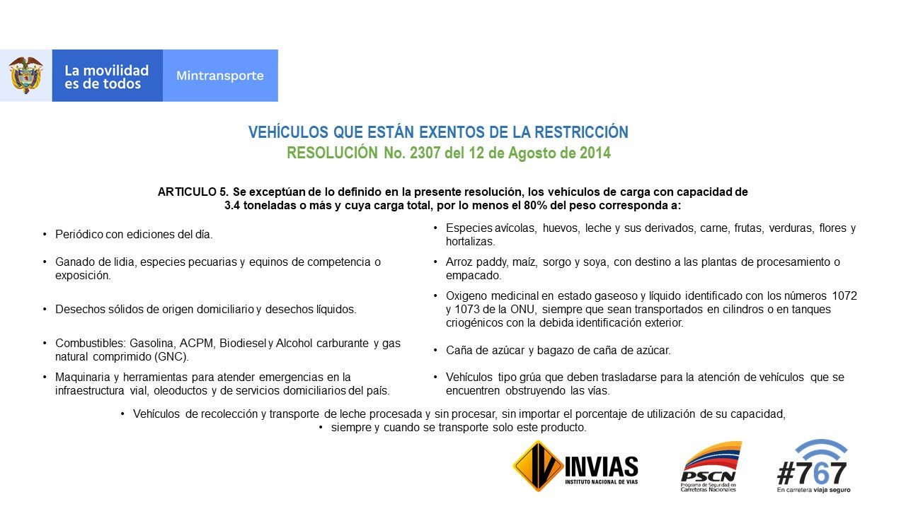 Conozca las restricciones para vehículos de carga pesada en el Tolima 4