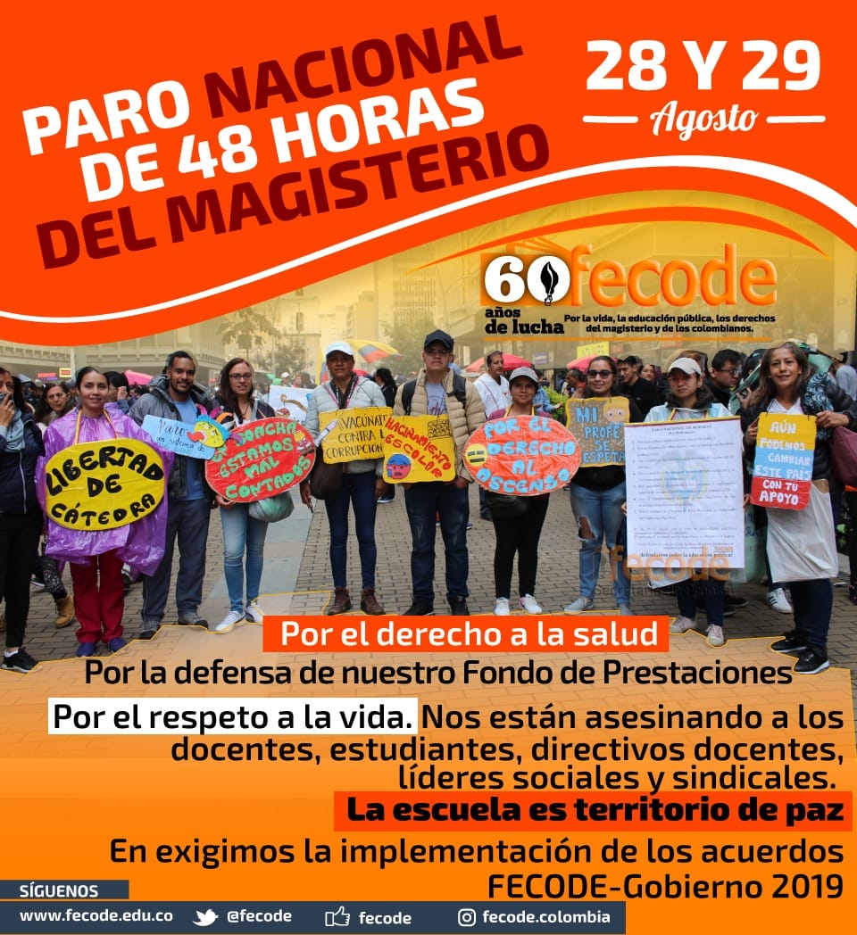 Fecode convoca a Paro Nacional del Magisterio durante 48 horas 4