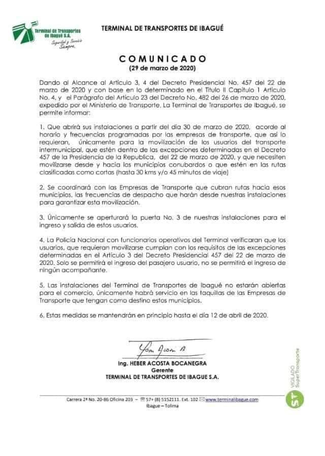 Por decreto Nacional, Terminal de Transportes inicia operaciones en el Tolima 3