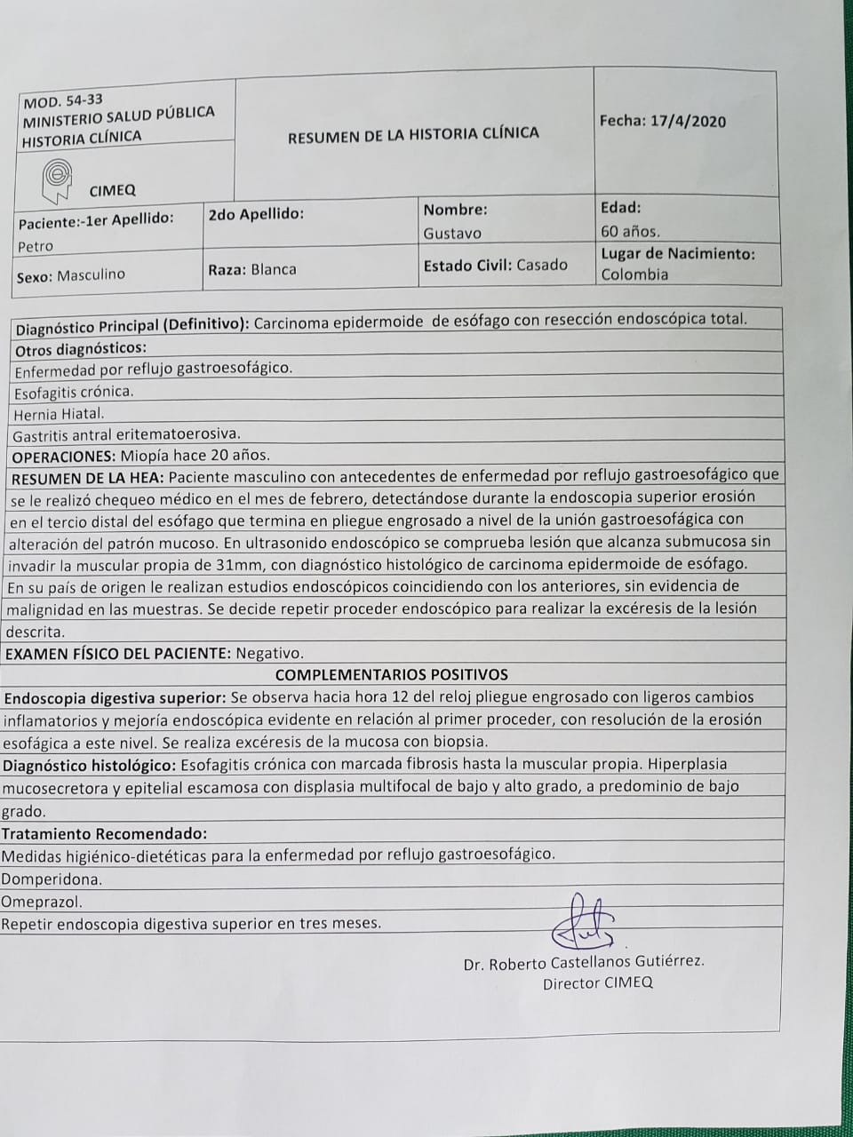 Descartan cáncer de Gustavo Petro 3