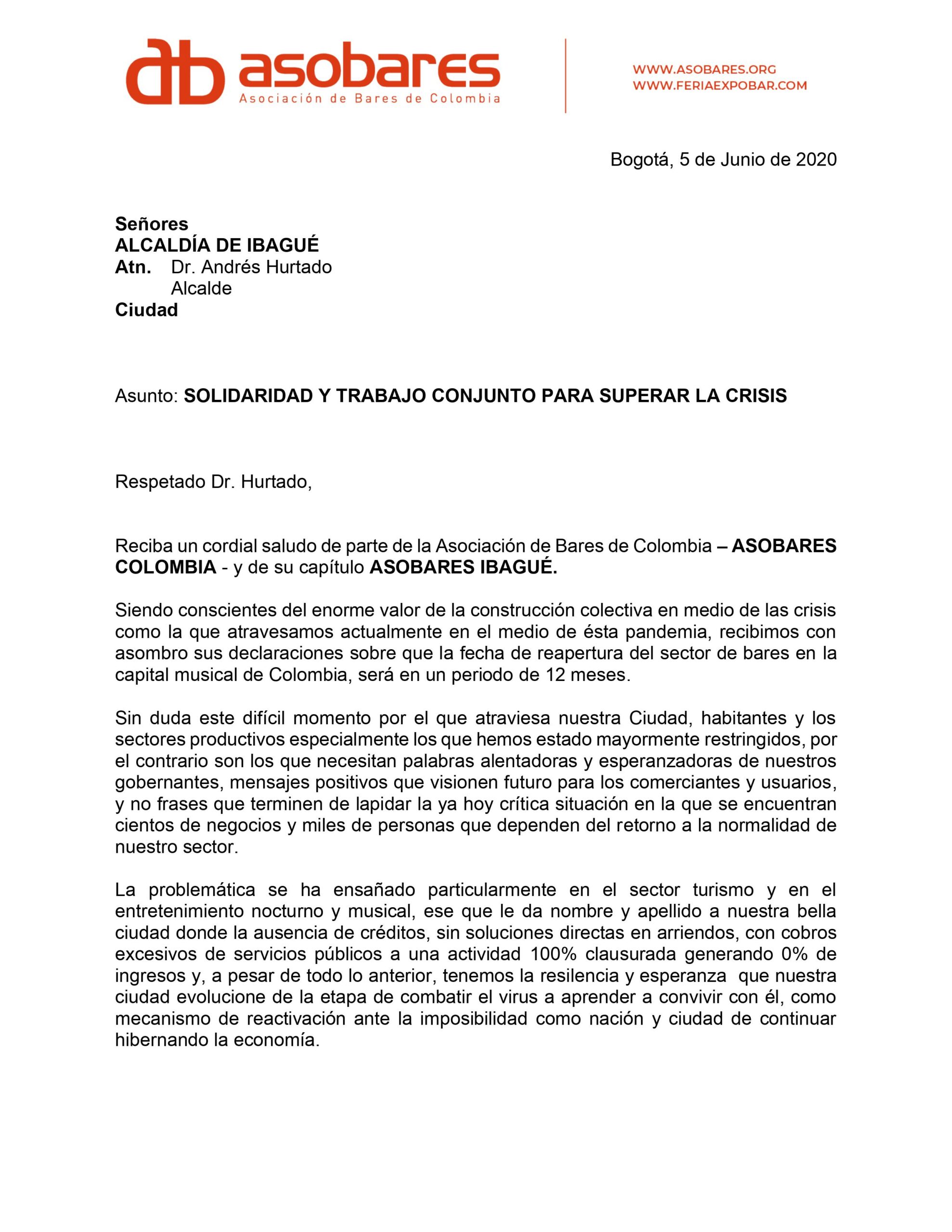 ASOBARES en Ibagué le pide salvavidas a la Alcaldía 2