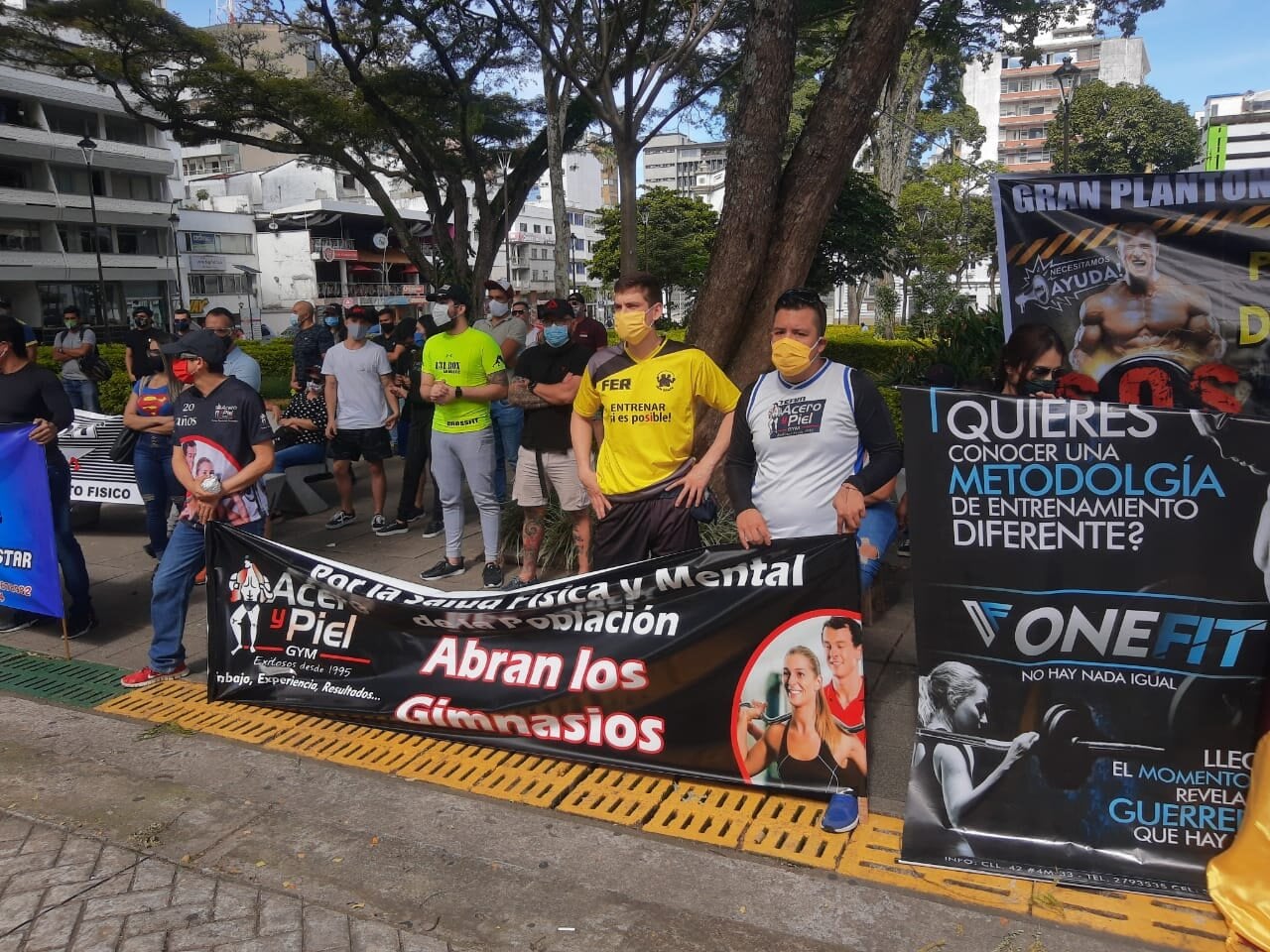 Gimnasios de Ibagué hicieron plantón frente a la Alcaldía 5