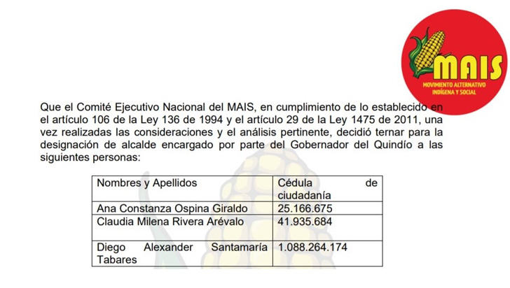 Lista la terna para reemplazar al alcalde de Armenia 4