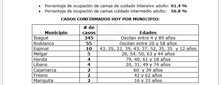 Tolima, el 4° departamento con más contagios de Covid en 24 horas en el país 17