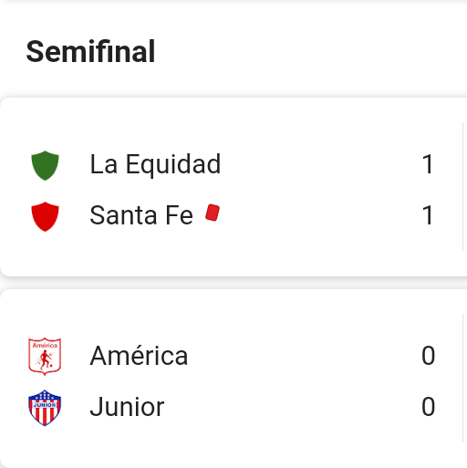 Con empates comenzáron los partidos de la semifinal del fútbol en Colombia. 1