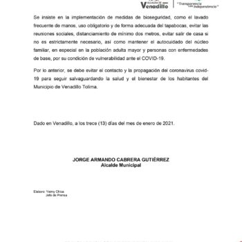 El Tolima reporta al décimo alcalde contagiado de Covid-19 2