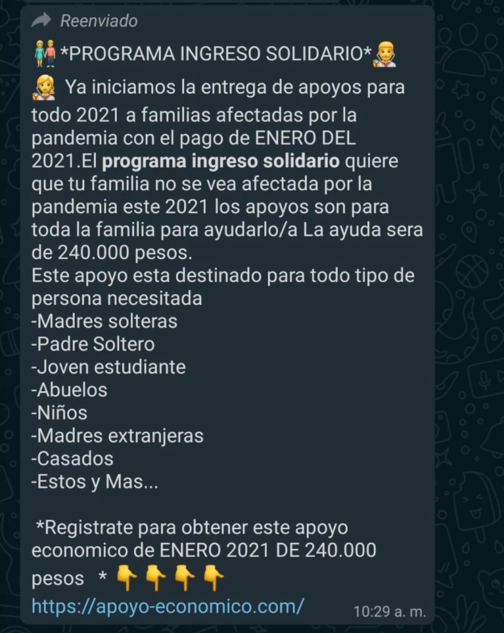 ¡No vaya a caer! Está circulando mensaje de WhatsApp falso para acceder al ingreso solidario 4
