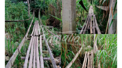 Comunidad pone en riesgo sus vidas por mal estado de un puente 14
