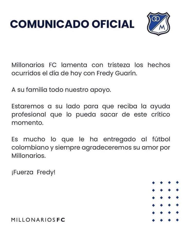 Millos ofrece apoyo profesional a Guarín y su familia 4