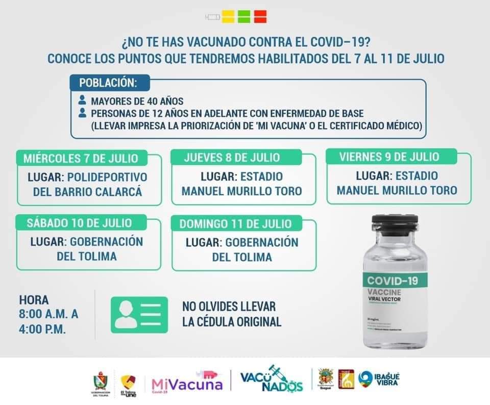 Anuncian vacunación libre para mayores de 40 años a partir de este miércoles 4