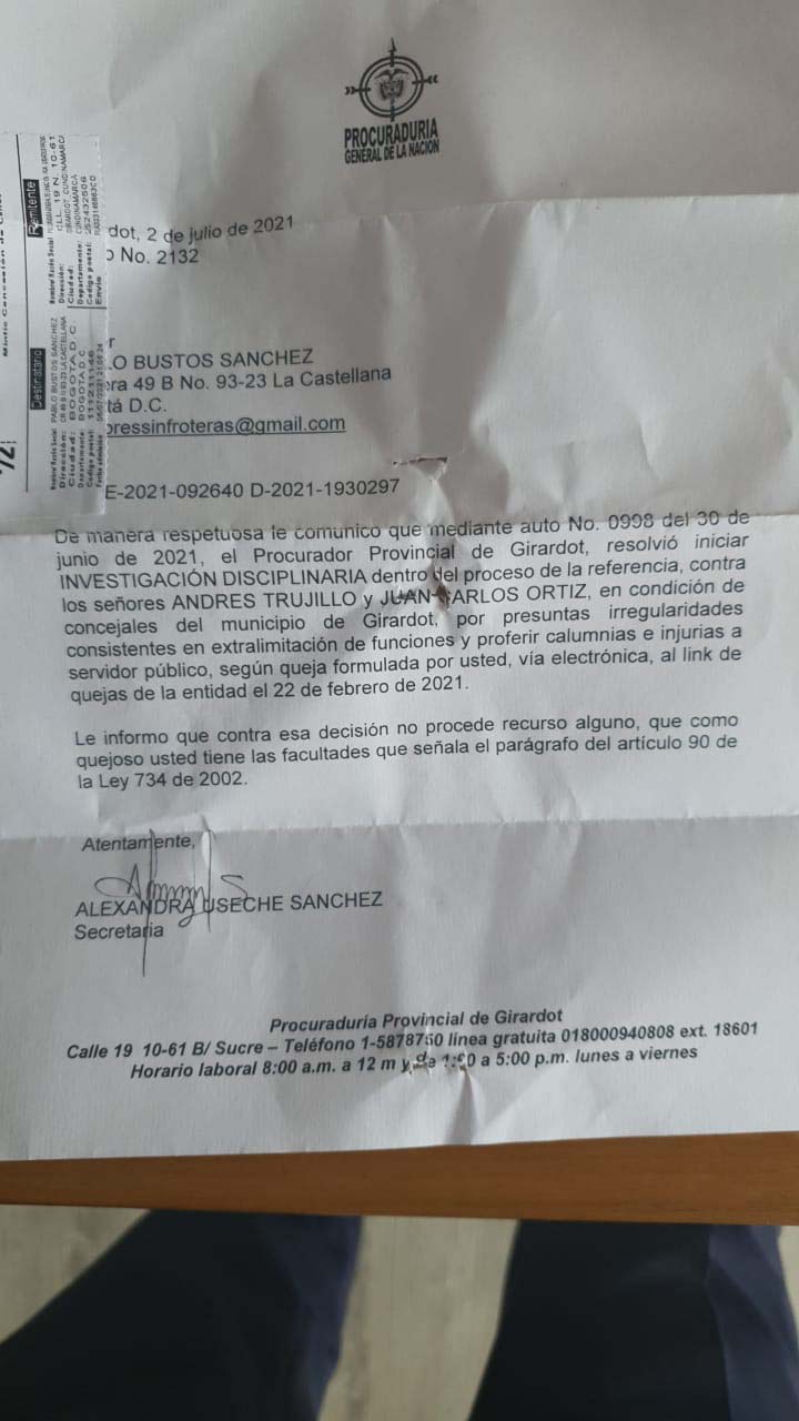 Concejales de Girardot serán investigados por interferir en adjudicación del PAE 4