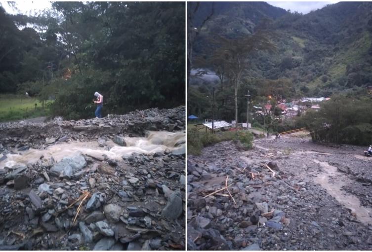 Colapsó la vía entre Villa Restrepo y Juntas 1