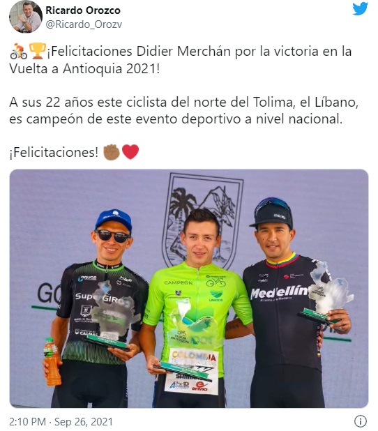 Ciclista tolimense nuevo campeón de la Vuelta a Antioquia 2021 4