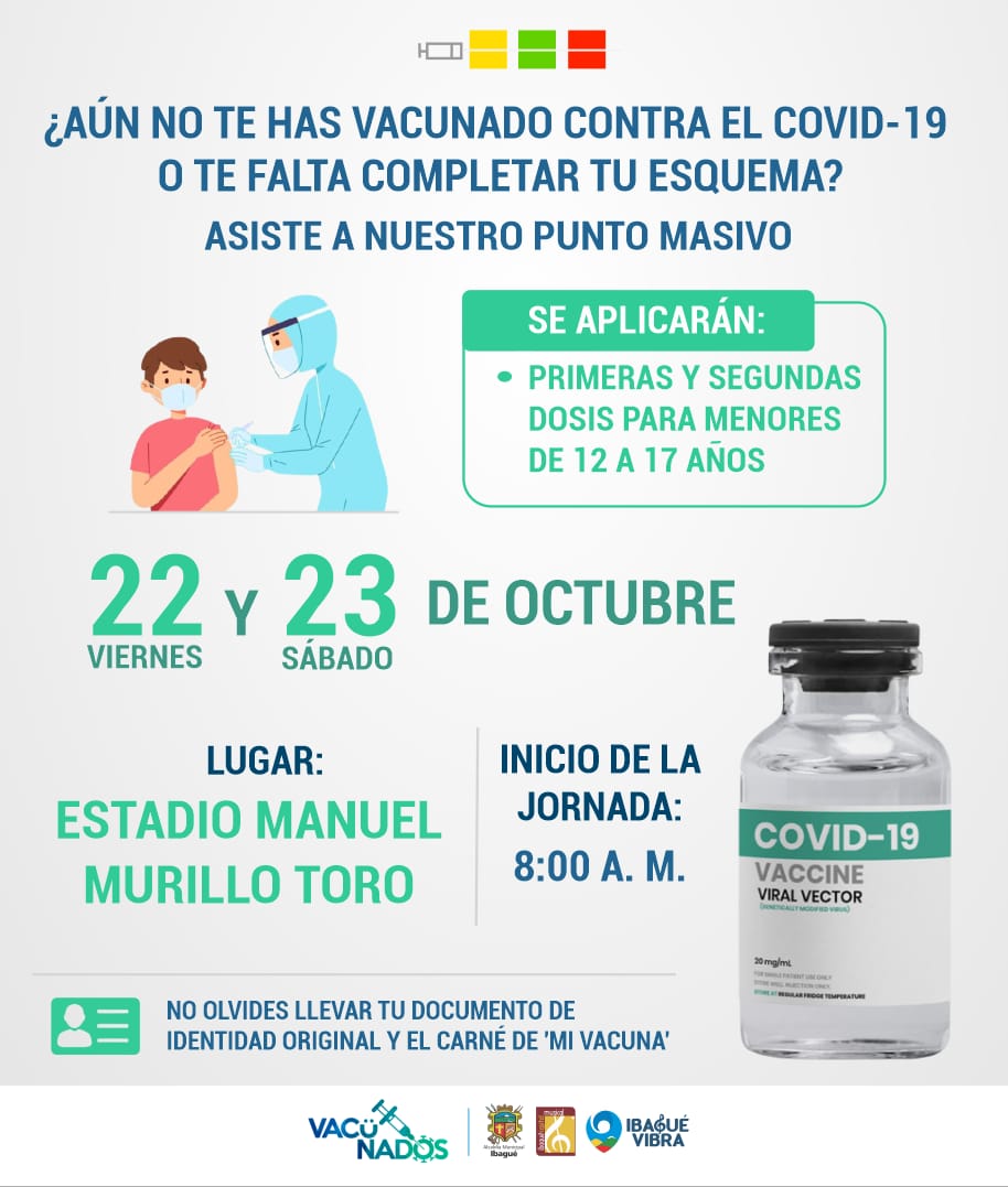 Escoja hora y lugar, varias jornadas de vacunación este fin de semana en Ibagué 7