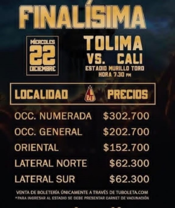 Están listos los precios para la boletería de la final entre Deportes Tolima y Deportivo Cali 3