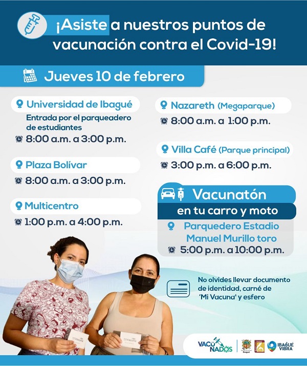 Estos son los puntos de vacunación COVID-19 este jueves 4