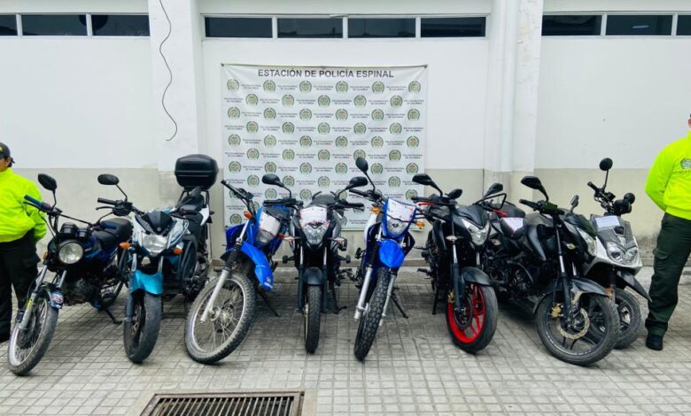 Sijin recupera 8 motocicletas robadas en El Espinal 1