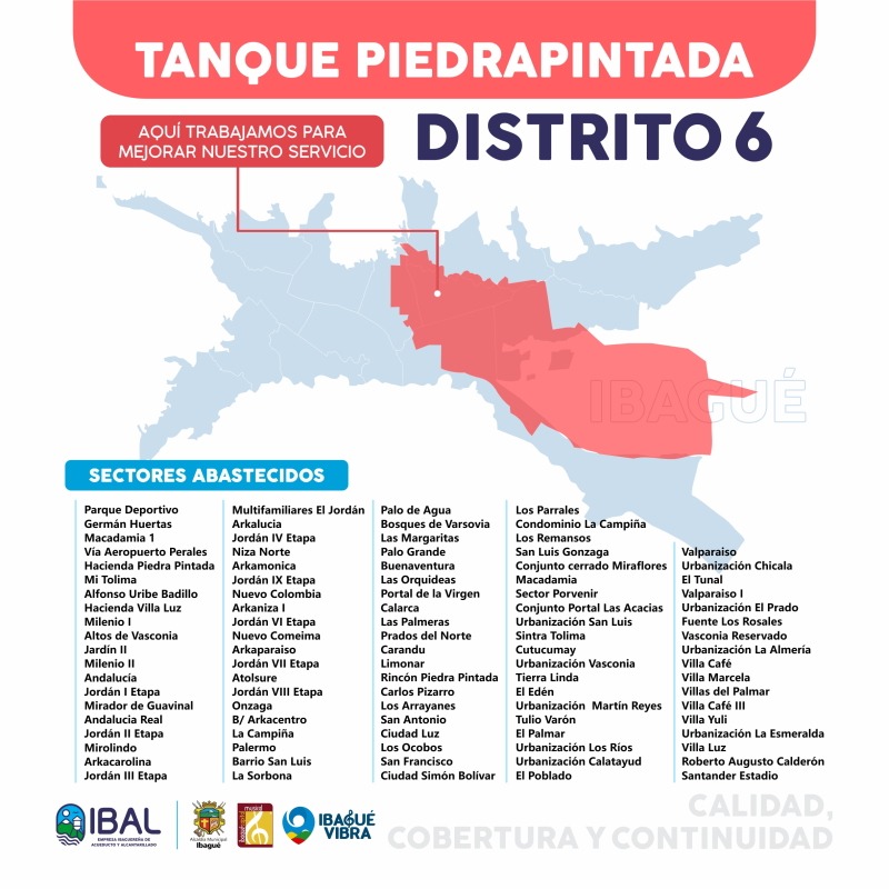 Éstos son los barrios que tendrán intermitencia en el servicio de agua este domingo 13