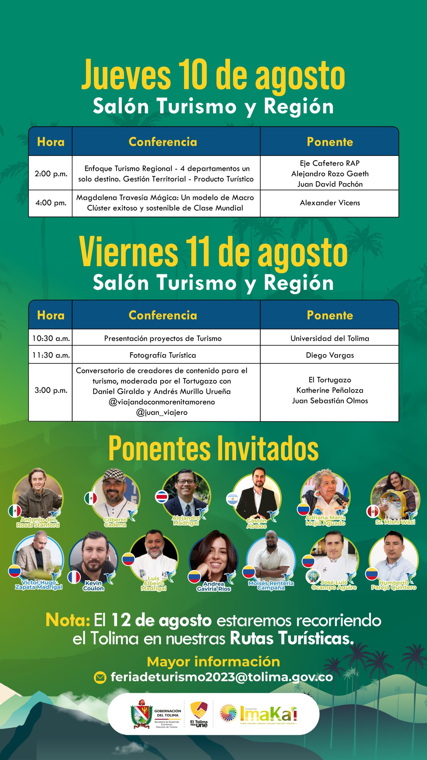 Feria de Turismo 'Tolima, el Corazón de los Andes': Conferencias y Actividades Destacadas en la Agenda 4