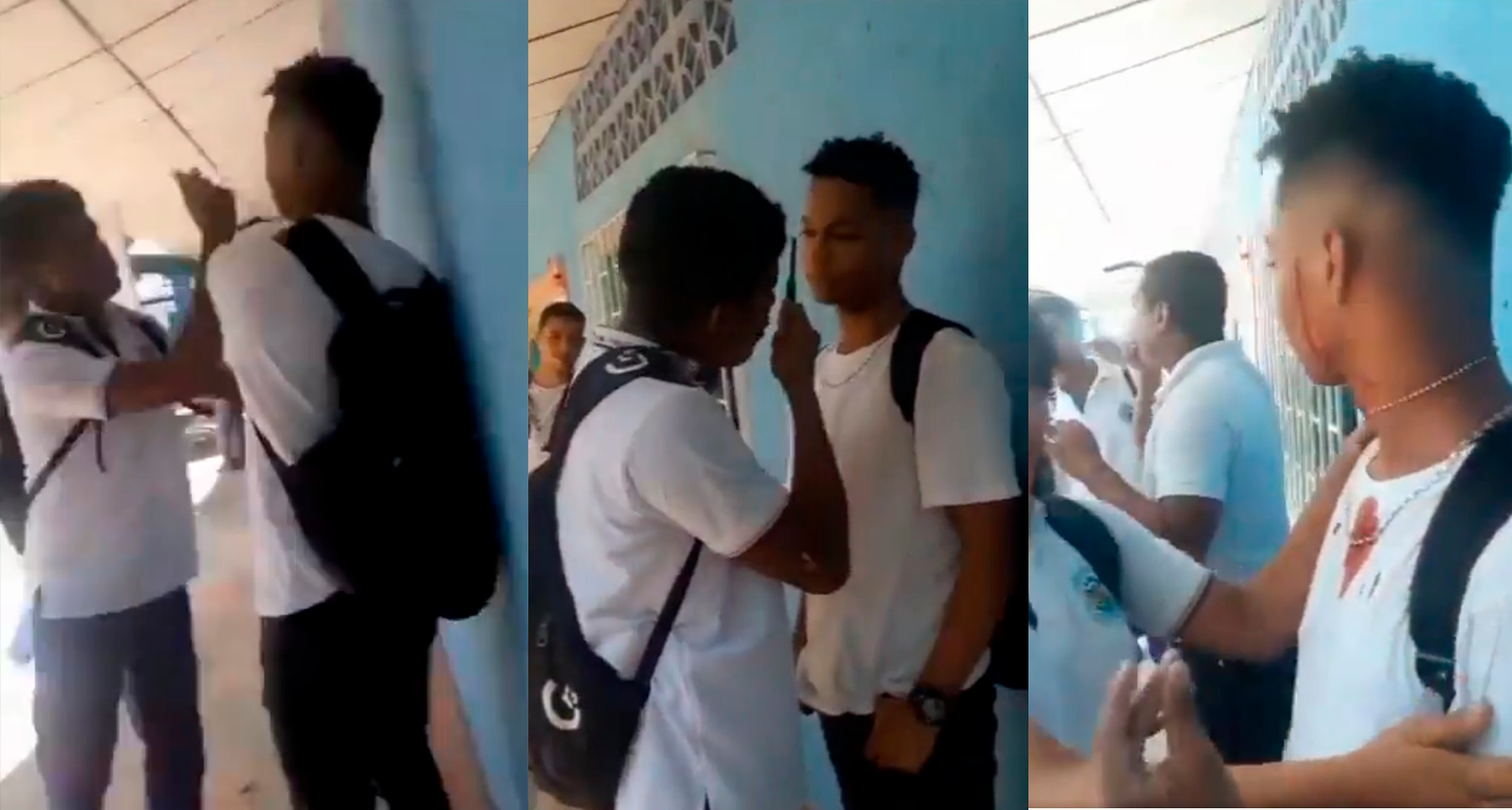 Estudiante enfrenta a su acosador con un bisturí en dramático video 1
