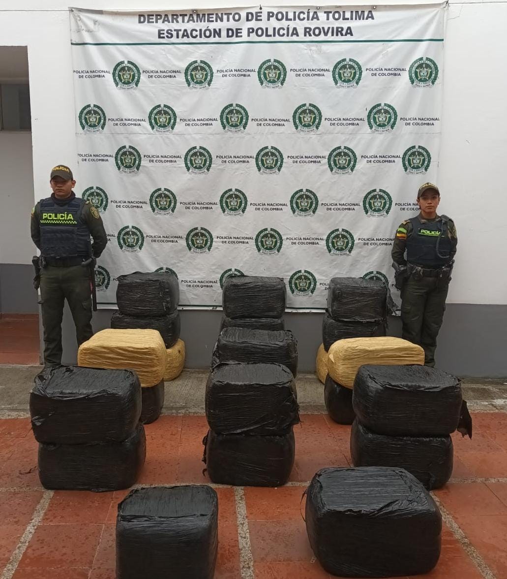 Operativo policial incauta marihuana de 500 millones de pesos en Rovira, Tolima 1