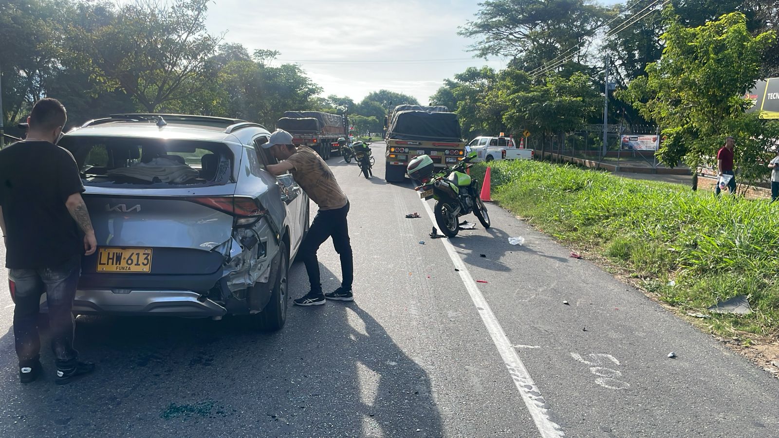 Dos policías resultaron lesionados en accidente de tránsito cerca del Peaje de Gualanday 1