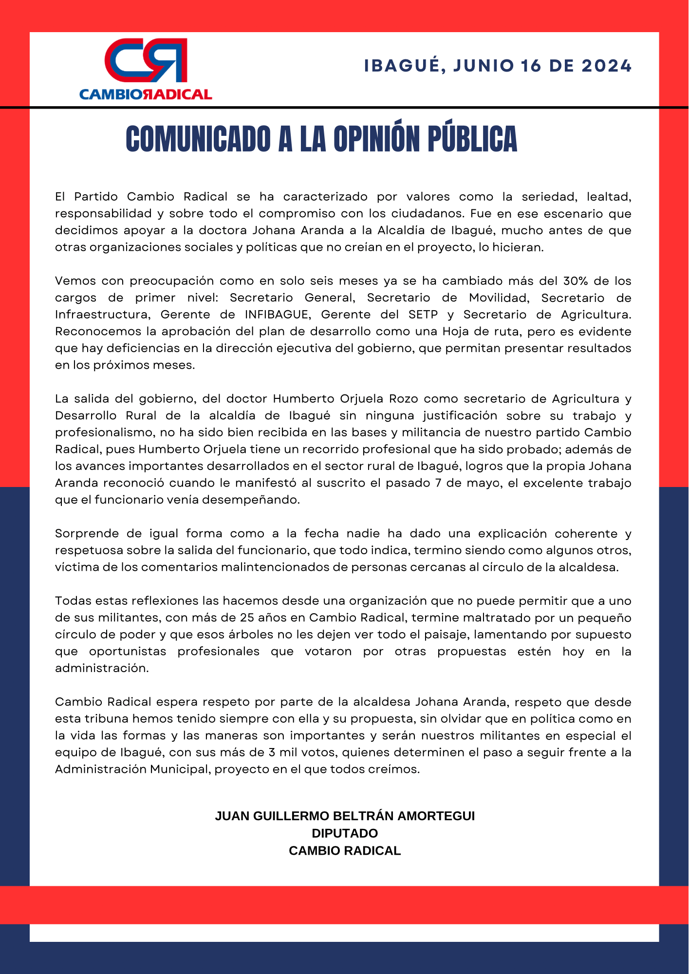 Salida de secretario de Agricultura desata crisis política en el Gobierno de Johana Aranda 4