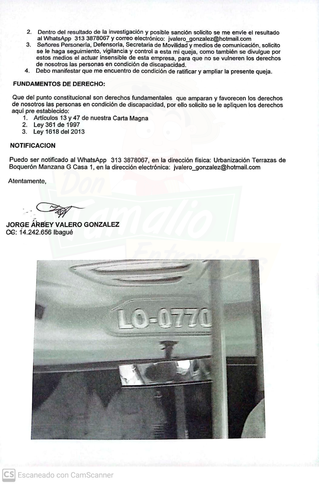 Ciudadano en condición de discapacidad visual se queja de discriminación de conductor de ruta 82 de Logalarza 3