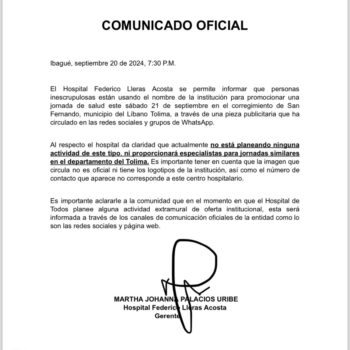 "Es falso": hospital Federico Lleras no organiza jornada de salud en San Fernando, Líbano 4