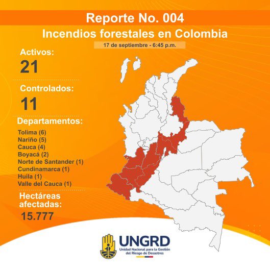 Incendios forestales en Colombia: se reportan 21 focos activos en el territorio 4