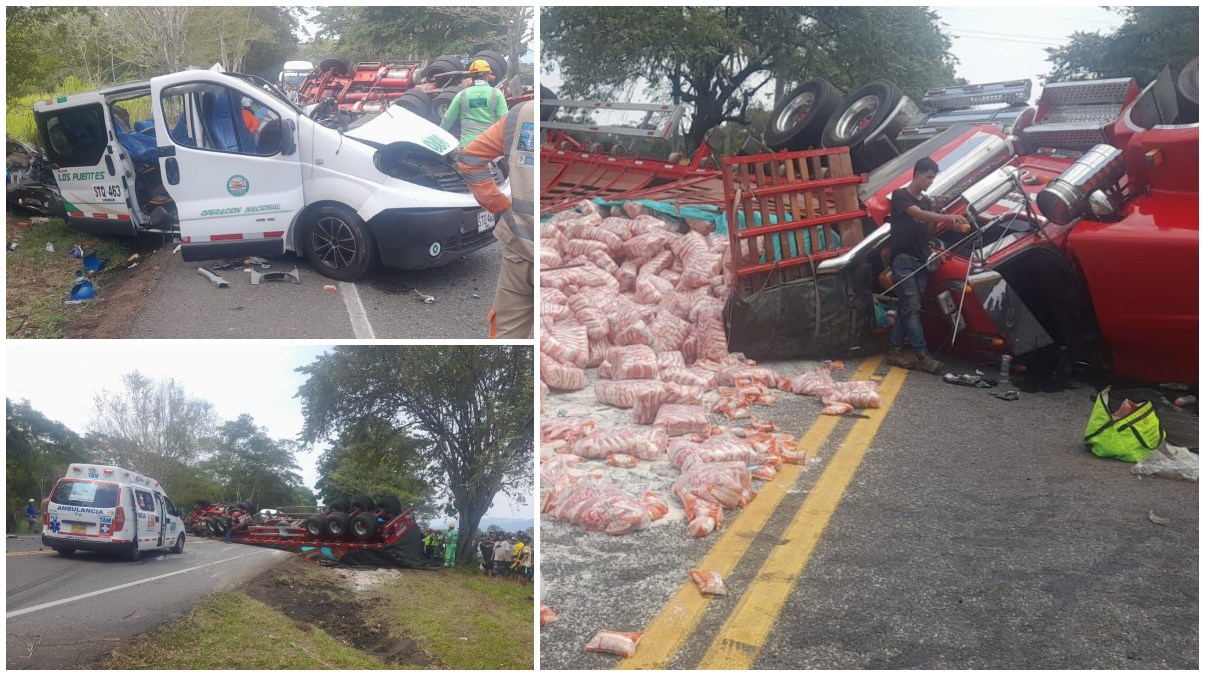 Tragedia en La Dorada: Choque entre tractocamión y van de transporte público deja 5 muertos y 3 lesionados 5