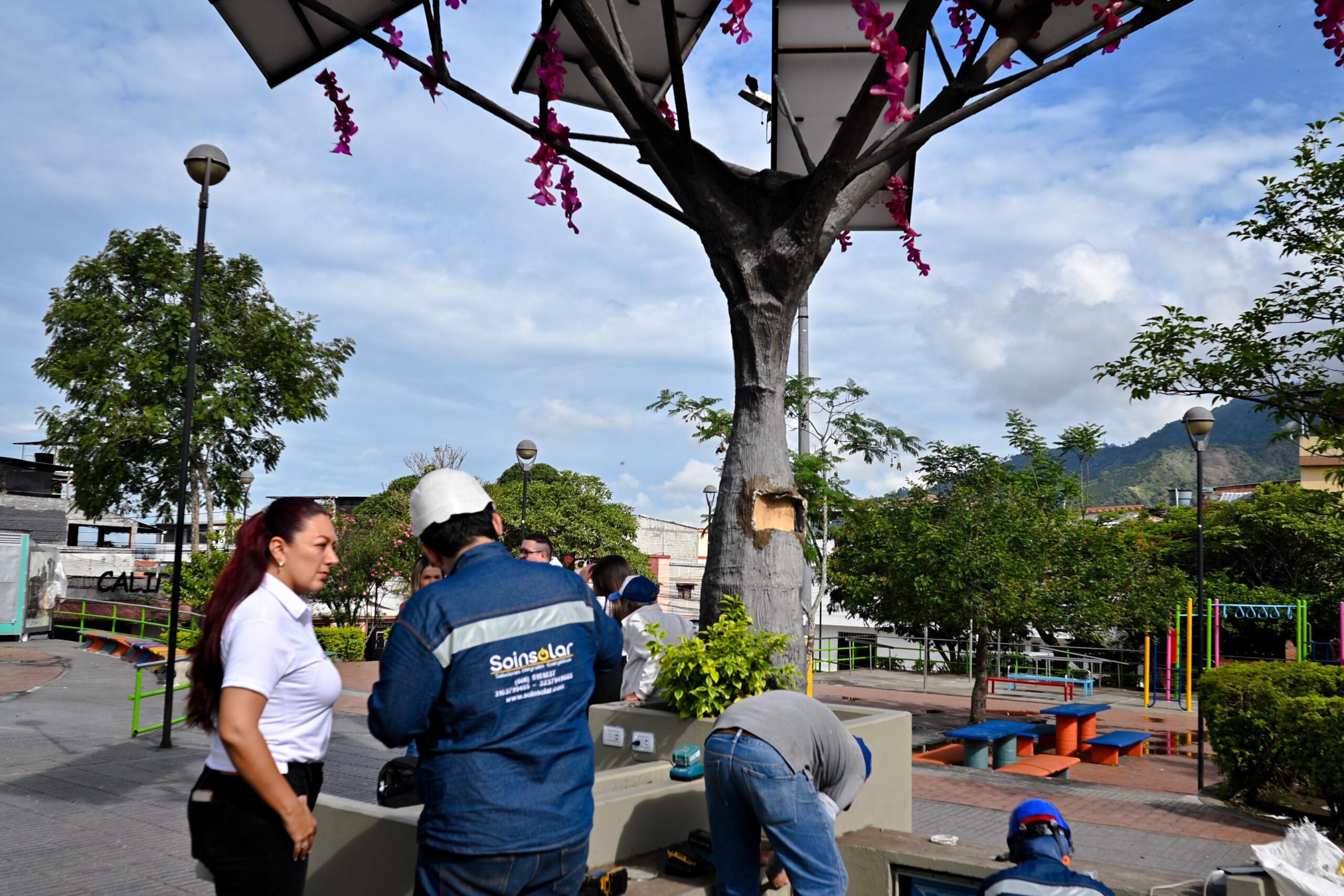 Mantenimiento y recuperación de los Árboles Solares de Ibagué avanza a buen ritmo 3