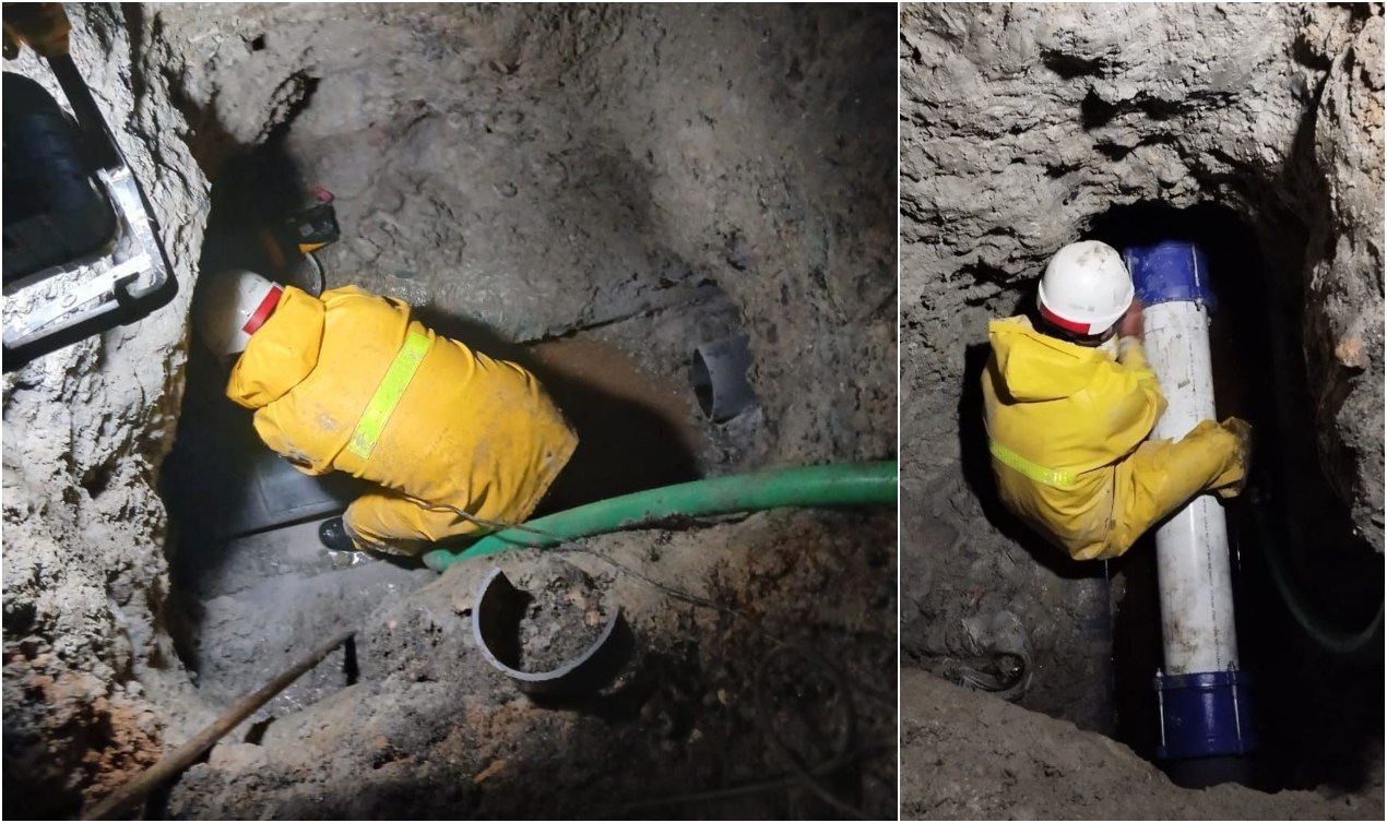 Daño en la línea de conducción generó turbiedad en el suministro de agua en la comuna 9 1