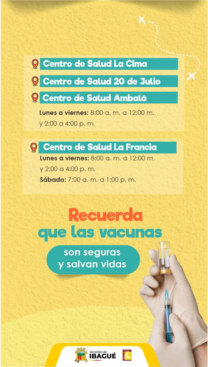 Estos son los puntos de vacunación contra la fiebre amarilla en Ibagué 21