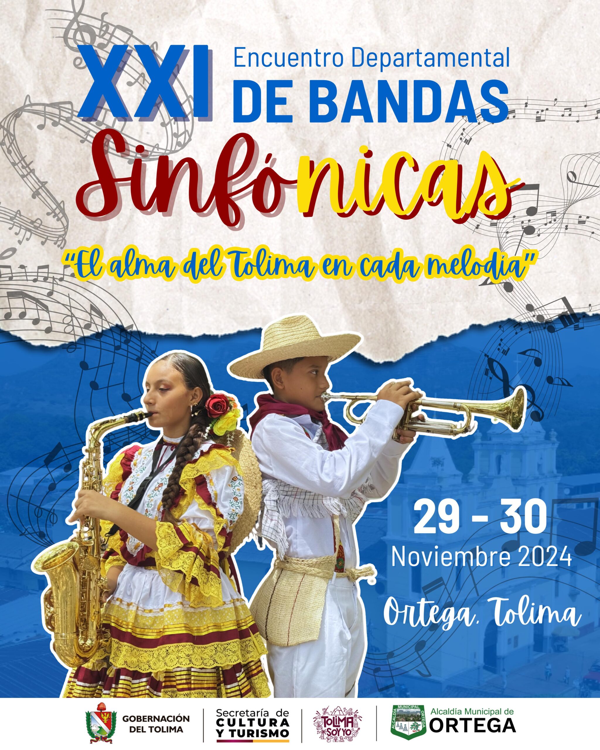 12 municipios del Tolima se darán cita en Ortega en el XXI Encuentro Departamental de Bandas Sinfónicas 2