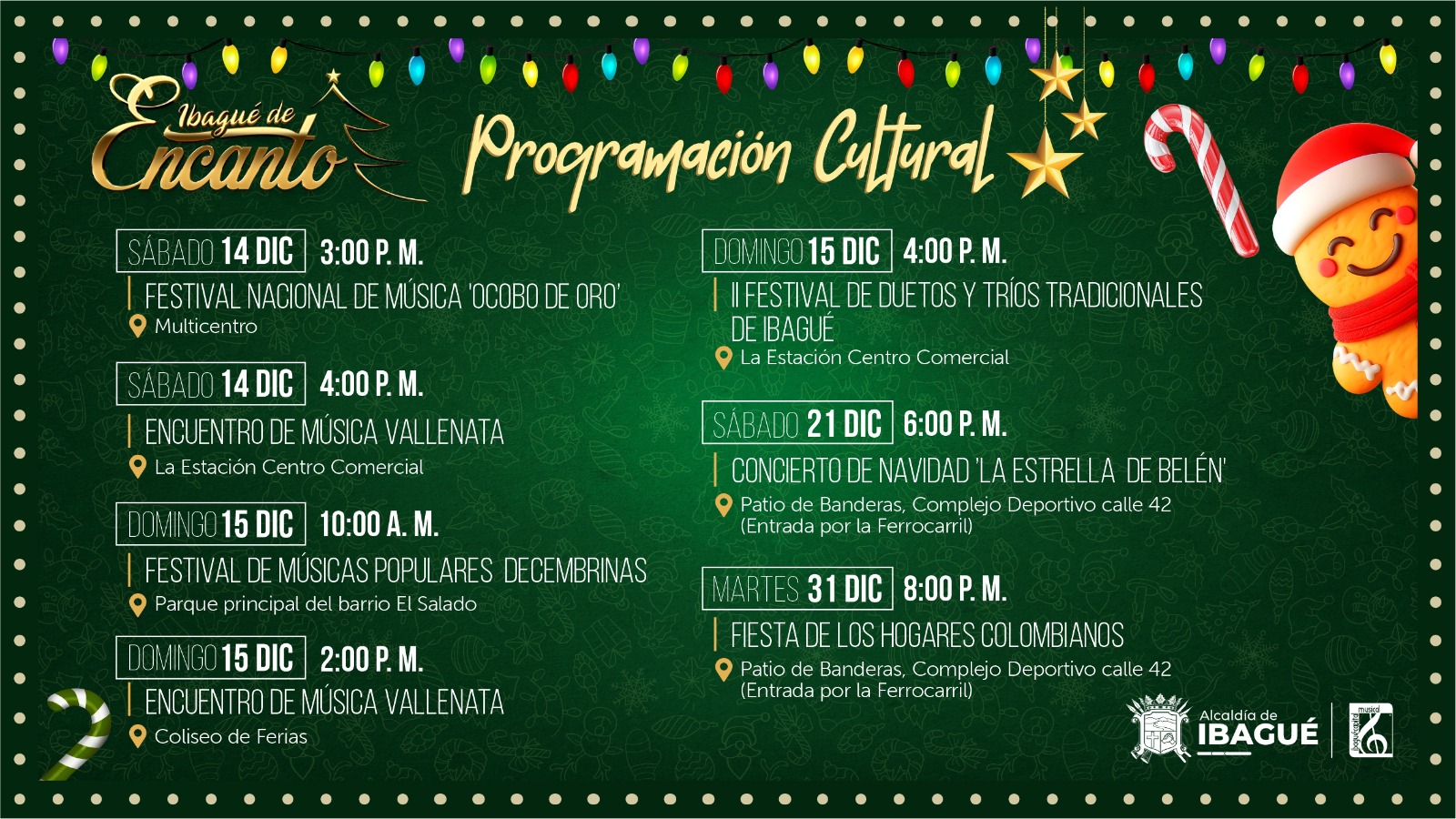Estos son los conciertos, ferias y eventos culturales de la Alcaldía de Ibagué durante el fin de semana 4
