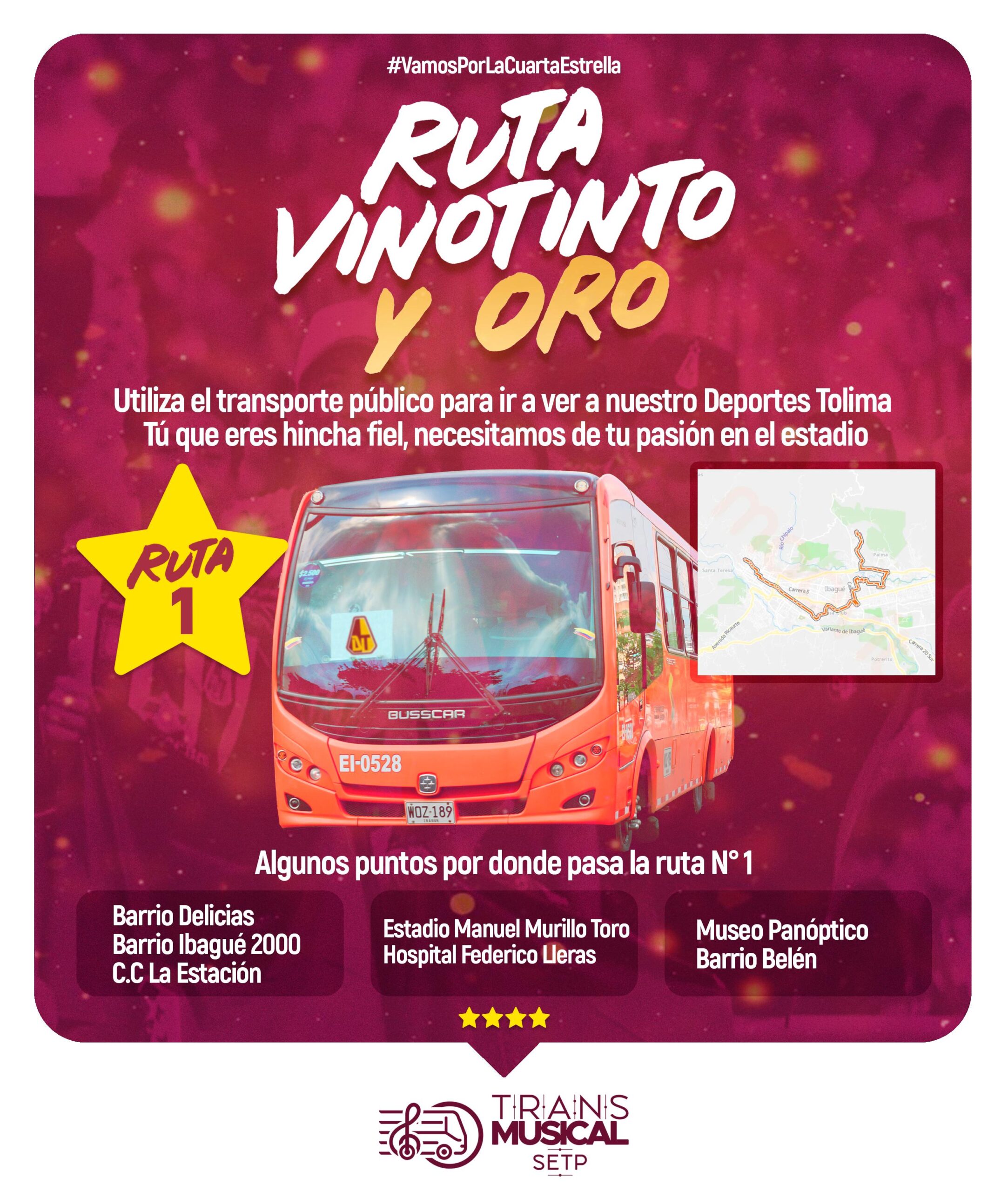 Alcaldía dispondrá de 8 rutas especiales de busetas para la final entre Tolima y Nacional 4