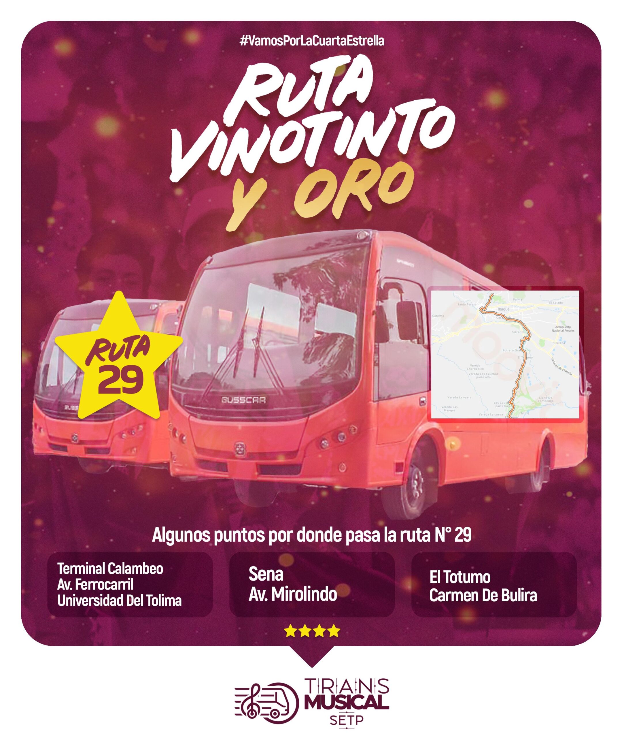 Alcaldía dispondrá de 8 rutas especiales de busetas para la final entre Tolima y Nacional 9