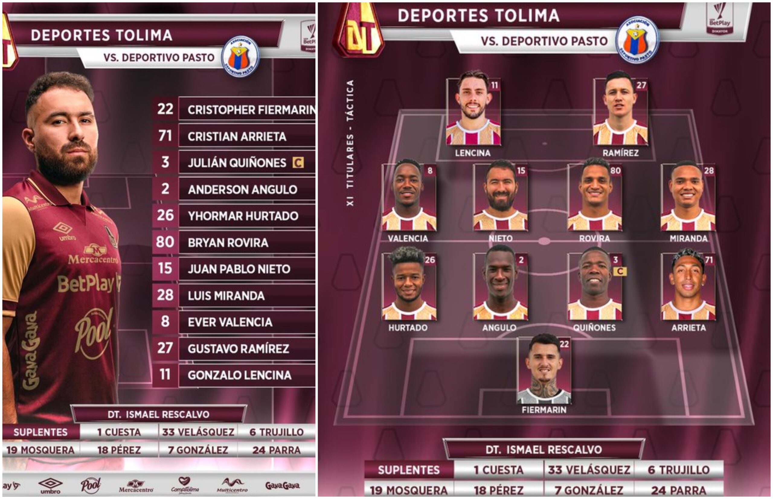 Deportes Tolima ganó en el debut de Rescalvo: venció 2-0 a Deportivo Pasto 6