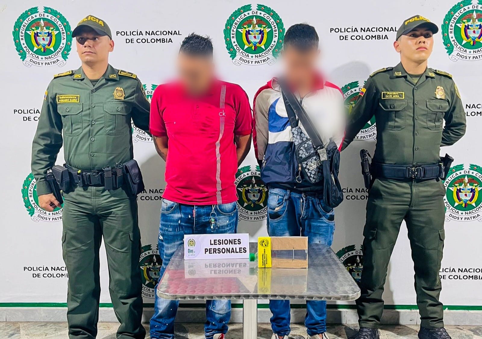 Capturados en flagrancia por agresión con arma blanca en el barrio La Estación 1