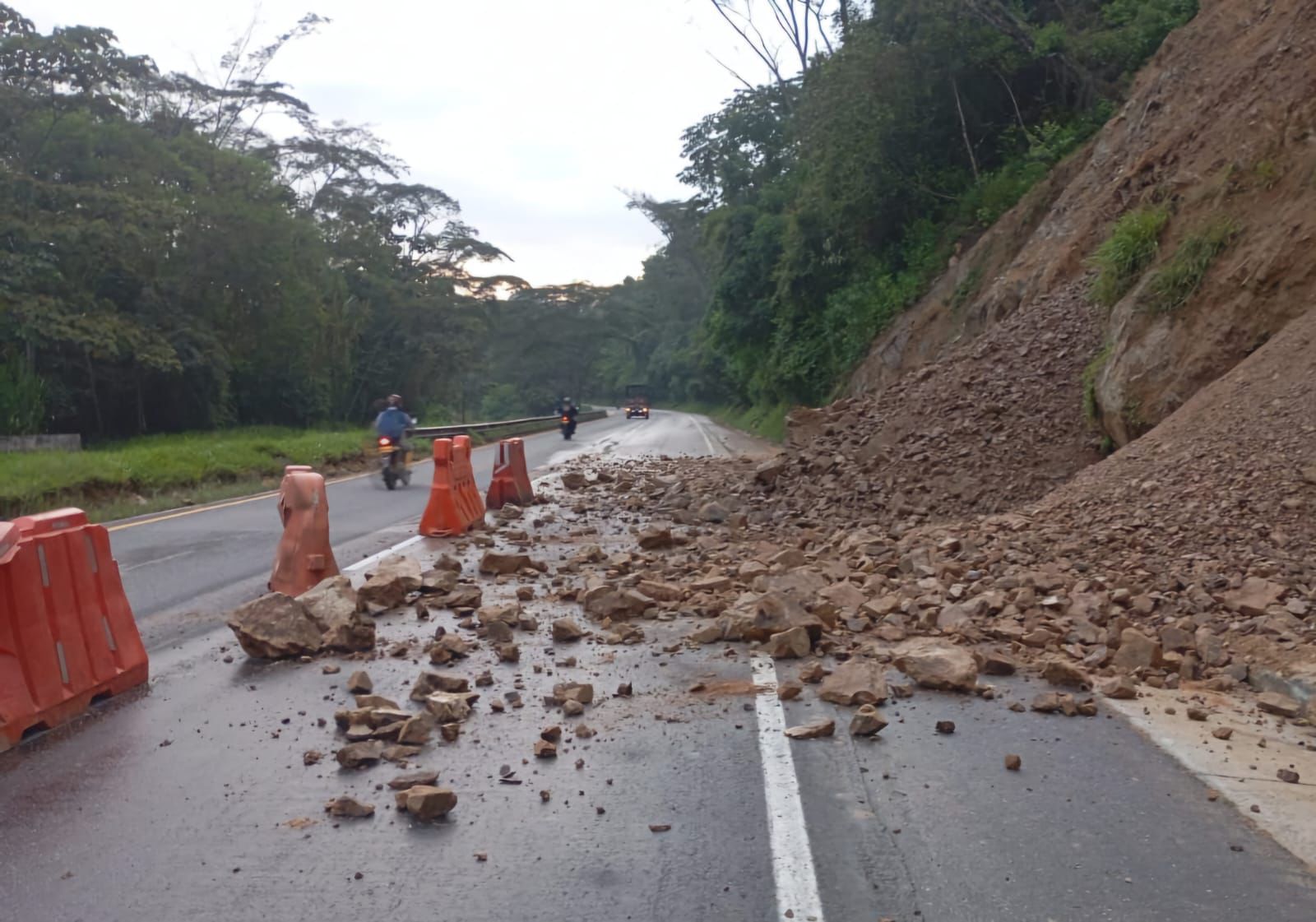 Derrumbe en la Variante de Ibagué generó paso restringido 1