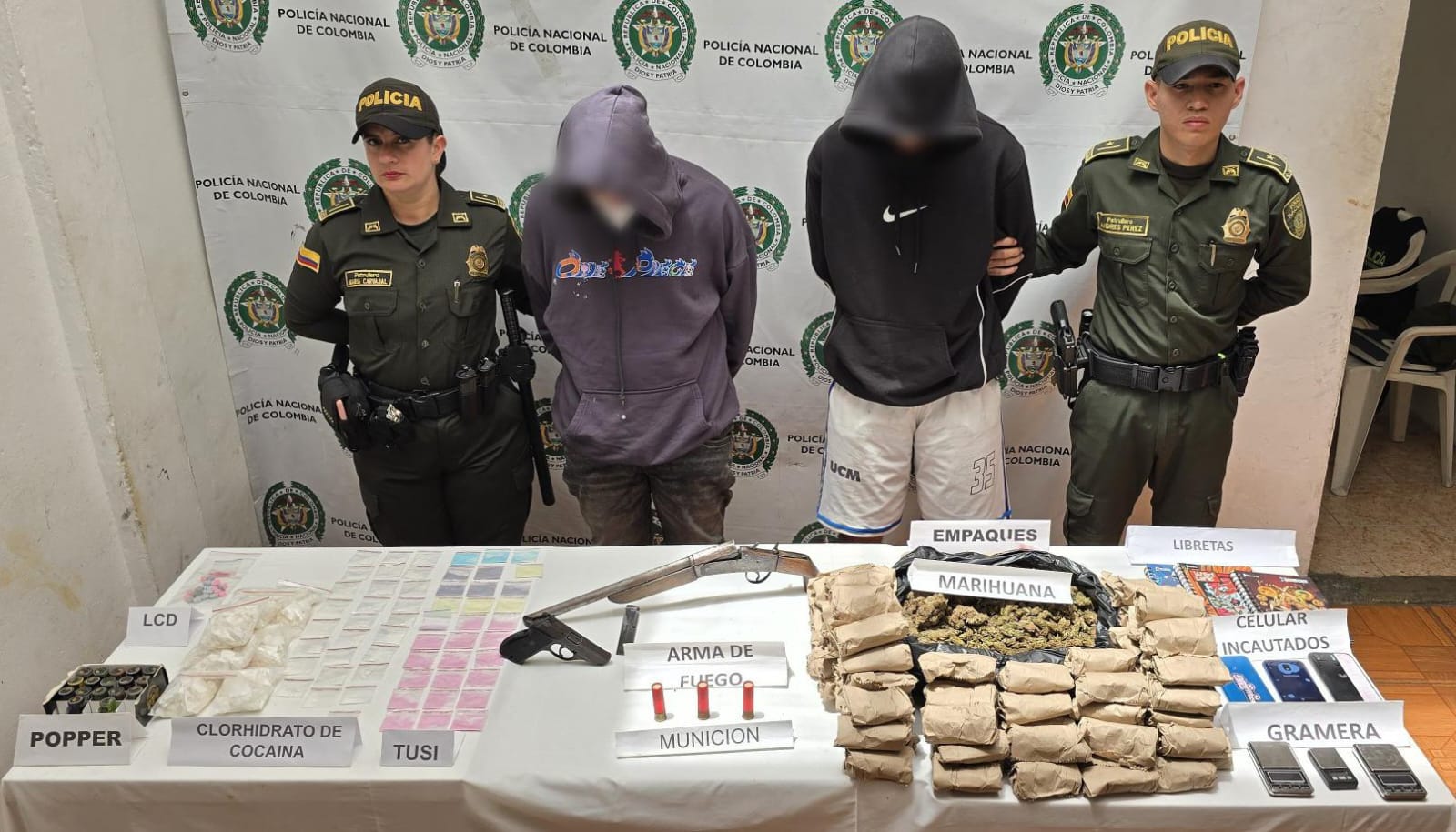 Operativo sorpresa deja dos capturados, una menor aprehendida y un arsenal de drogas incautado 3