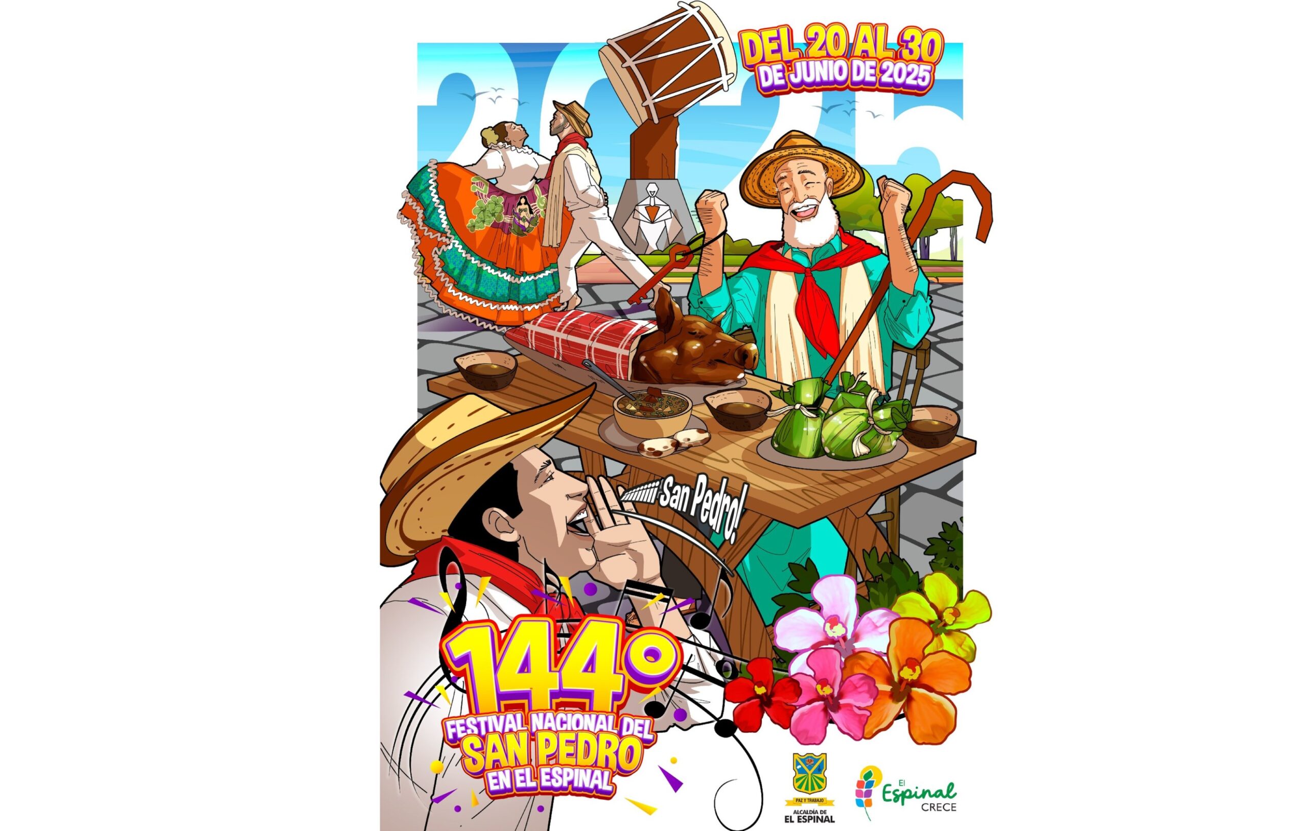 Este es el afiche del Festival de San Pedro 2025 en Espinal 1