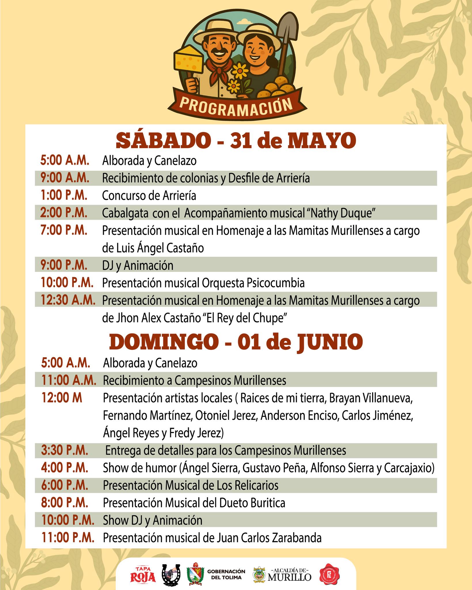 Murillo celebra este fin de semana el Día del Campesino, con concursos de arriería, música y humor 4