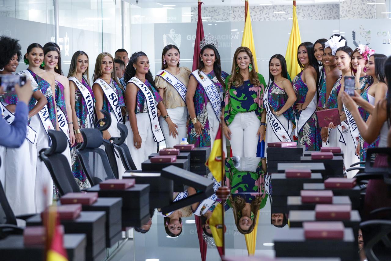 Así fue el recibimiento de la Gobernadora del Tolima a las candidatas del Encuentro Nacional del Folclor 9