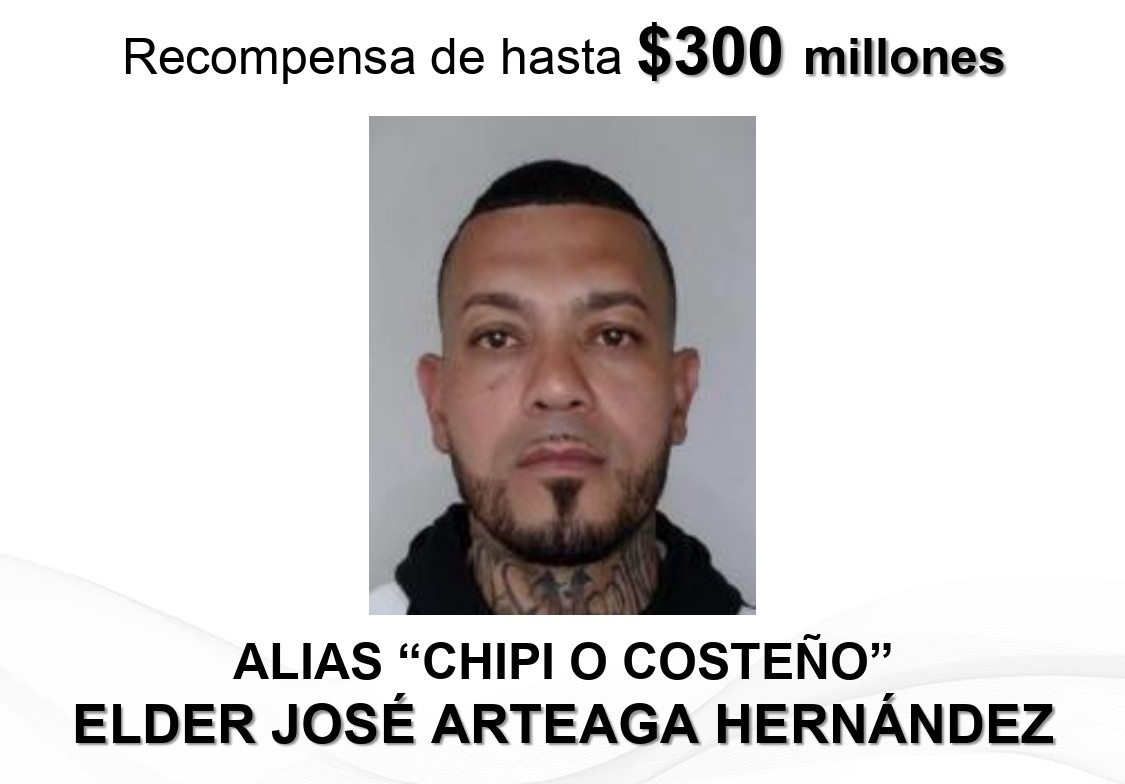 $300 millones de pesos de recompensa por alias 'El Costeño', implicado en atentado a Miguel Uribe 3