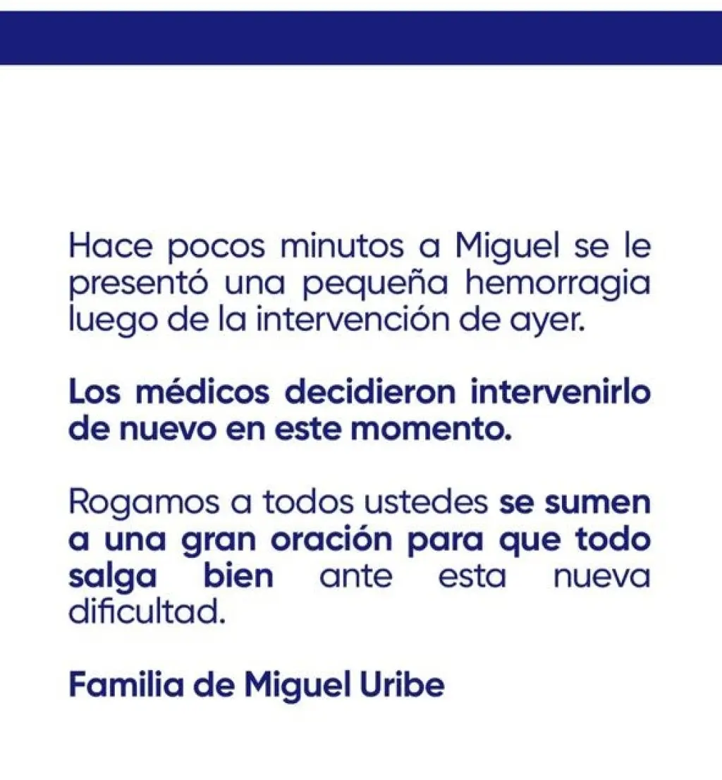 Se complica situación médica de Miguel Uribe: Es llevado a cirugía de urgencia 7