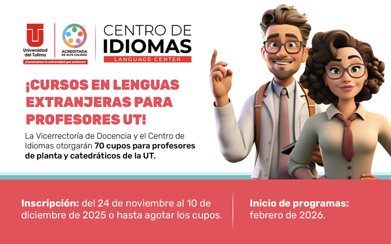 Universidad del Tolima abre convocatoria para cursos de lenguas extranjeras dirigidos a profesores 1