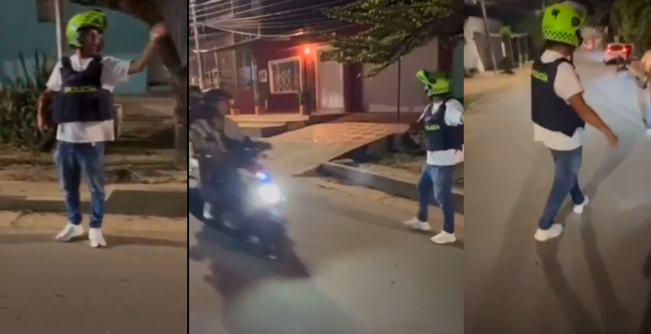 Uniformes que no eran suyos y reten falso: el video que le puede costar el puesto a un uniformado en Carmen de Apicalá 1