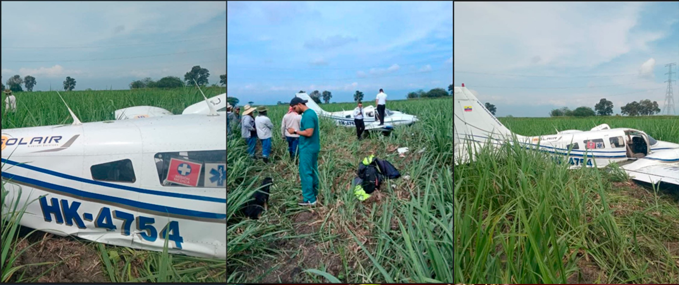 Aterrizaje de emergencia en Palmira: avioneta Popayán–Cali tuvo incidente y sus cuatro ocupantes salieron ilesos 1